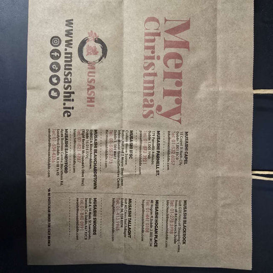 MUSASHI CHRISTMAS CARRIER BAGS SIZE 1 250s / box 300mm x 210mm x 250 - Musashi Foods